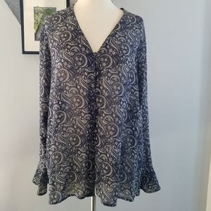 Salvatore Ferragamo Blouse Long Silk Paisley Top size 14